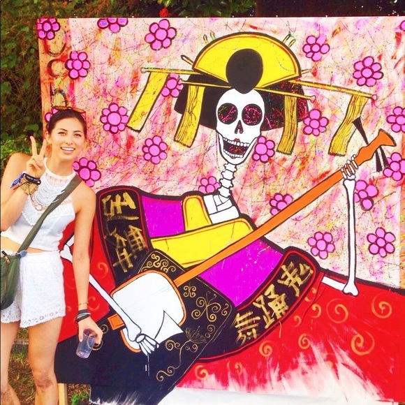 White Boho Part Crocheted LF, Coachella Festival Crop Top - Picture 7 of 7